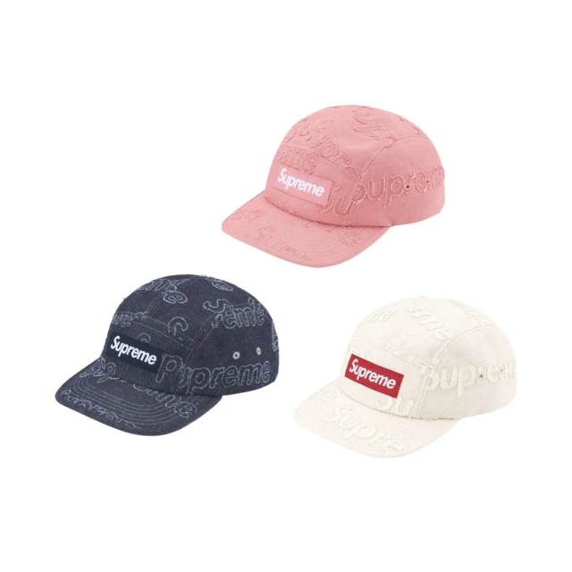 SUPREME Supreme Lasered Denim Cap 滿版 帽子 灰黑/米白/粉 FW24H25