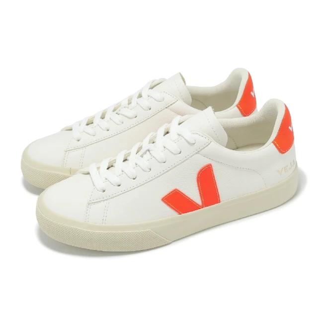 VEJA 休閒鞋 Campo Chromefree Leather 女鞋 白 橘 皮革 經典 小白鞋(CP0503689A)