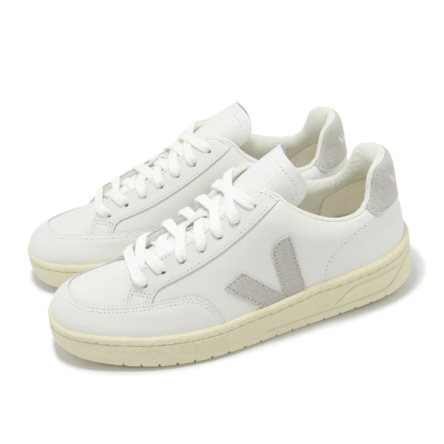 VEJA 休閒鞋 V-12 Leather 女鞋 白 灰 皮革 經典 小白鞋(XD0203484A)