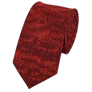 【89 zone】法式潮男滌絲小雪花 6.5 cm 領帶(紅/黑)