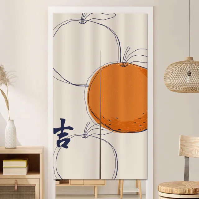 【BonBon naturel】侘寂風日式極簡系列門簾85x150cm-附門簾桿(門簾/風水簾/長門簾/穿桿式門簾)