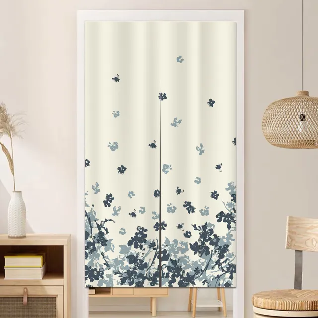 【BonBon naturel】侘寂風日式極簡系列門簾85x150cm-附門簾桿(門簾/風水簾/長門簾/穿桿式門簾)