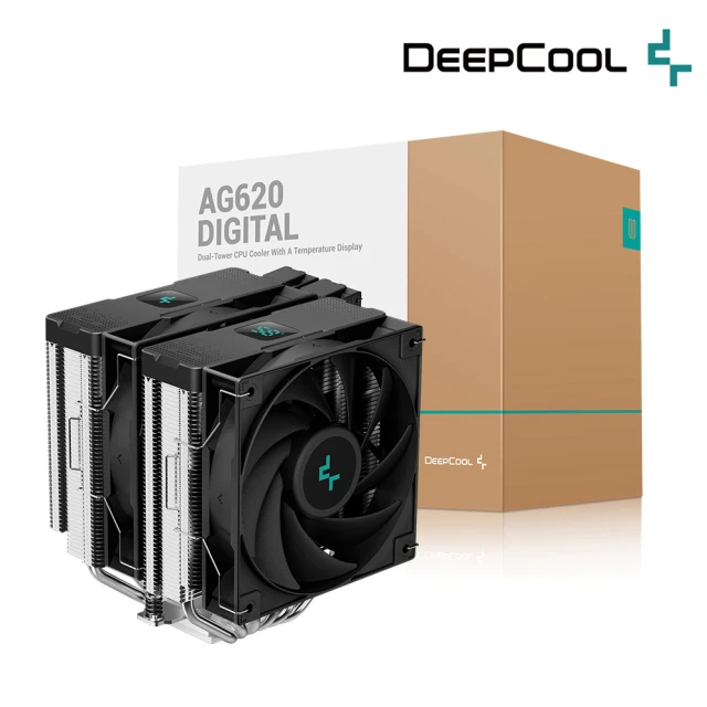 DeepCool 九州風神 AG620 DIGITAL CPU散熱器(黑色/可視化溫度顯示)