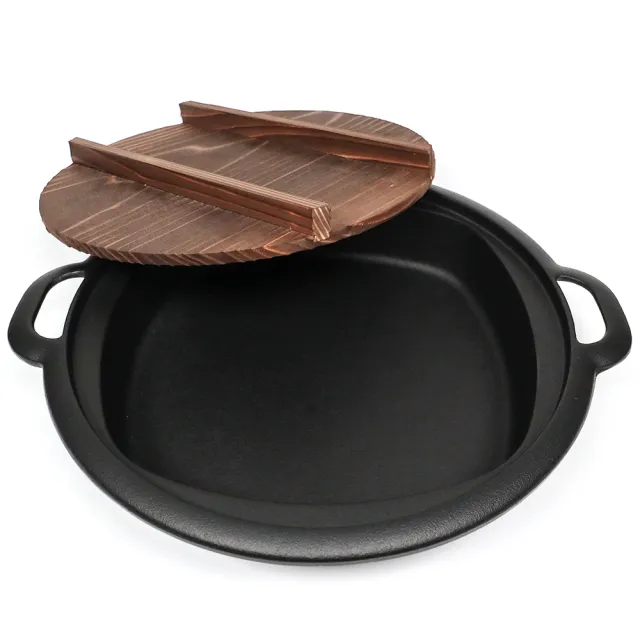 【南部鐵器】福介商店 日本鑄鐵鍋 IWACHU 岩鑄 壽喜燒兼用餃子鍋 24cm IH 平底 雙耳 煎餃 壽喜燒