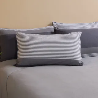 【YVONNE 以旺傢飾】100%美國棉印花枕套-條紋拼接(1入 純棉 多款任選 花印隨機)