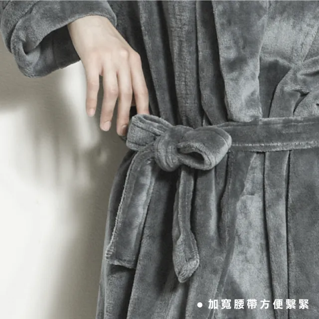 【ONE HOUSE】高質感法蘭絨加長加厚親膚睡袍_2入組(睡衣 睡袍 浴衣 酒店浴袍 吸水浴袍)
