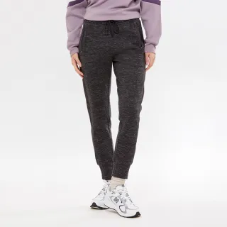 【Hang Ten】女裝-恆溫多功能-JOGGER FIT針織貼合刷毛防輕潑水拼接束口長褲(炭灰花紗)