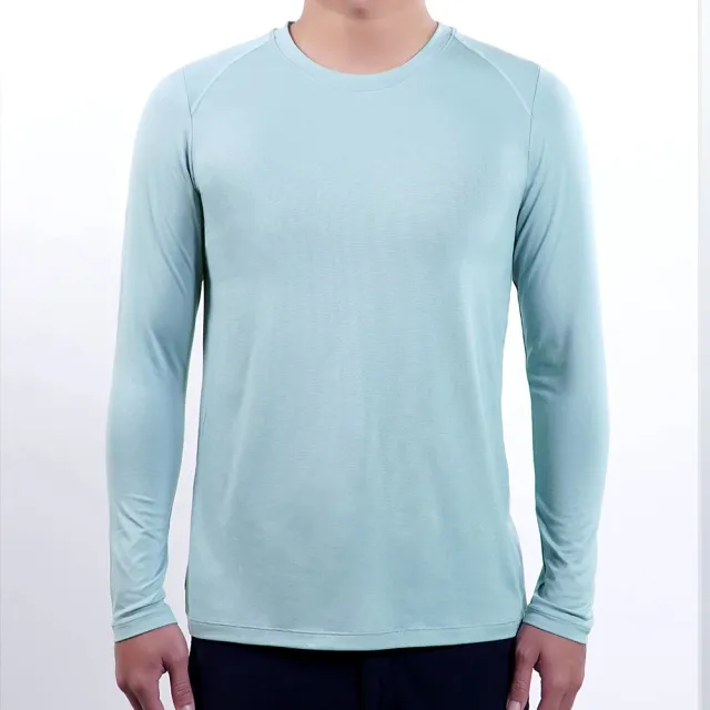 【EASY SHOP】iONNO-α溫控機能衣-溫感平衡波纖維好眠男仕長袖上衣(藍)