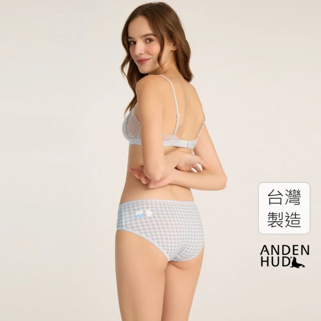 Anden Hud 大耳狗喜拿系列．花邊中腰三角內褲(天藍野餐格-小卡片)