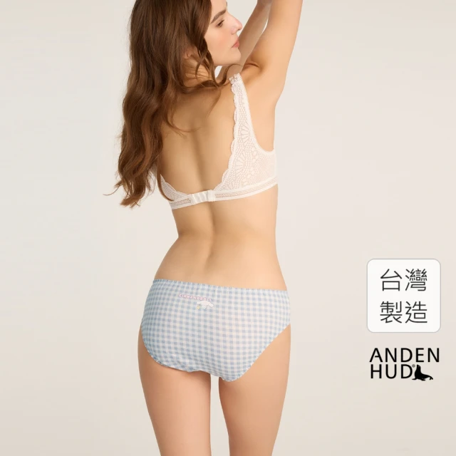 Anden Hud XXL 大耳狗喜拿系列．花苞中腰三角內褲(天藍野餐格-刷油漆)