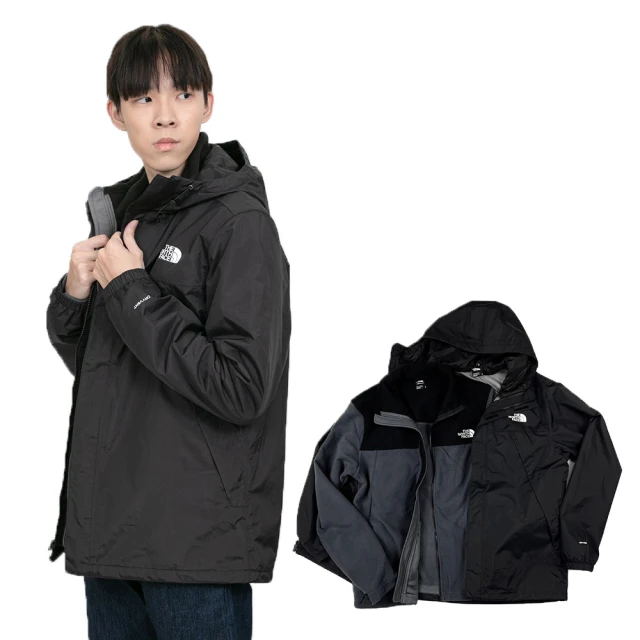 The North Face 北臉 三合一外套 TNF大尺碼 2件式 防風外套 防水 透氣 兩件式 連帽(三合一外套9808AG1)