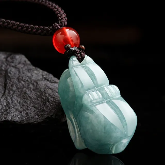 【MoonDy】玉兔項鍊 翡翠 玉石 玉佩 玉墜 兔子項鍊 飾品 吊墜 招財項鍊 開運項鍊 項鍊情侶