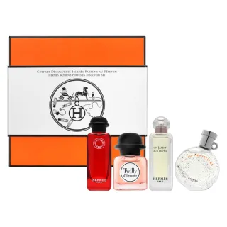 【Hermes 愛馬仕】小香禮盒四入組 7.5ml*4(國際航空版/橘采星光/緋紅火參/Twilly/尼羅河花園)