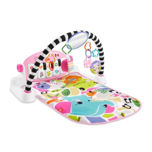 【Fisher price 費雪】可愛動物鋼琴健身器/健力架/健身架/遊戲地墊(2色任選)