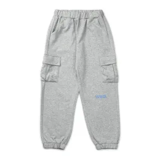 【MARS】童裝-舒適雙邊口袋鬆緊束口長褲(灰色)