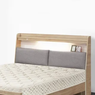 【IHouse】宮崎 日式鄉村風燈光插座床頭/床箱(雙大6尺)