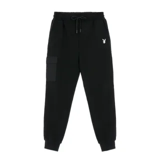 【PLAYBOY】內刷毛衍縫貼袋長褲(黑色)