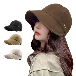 【QIDINA】2入-日系百搭秋冬大帽簷毛呢鴨舌帽-K(冬天帽子女棒球帽防曬帽 遮陽帽保暖帽)