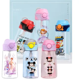 【Disney 迪士尼】可愛造型便攜式防摔吸管水壺 470ml-不含雙酚A(鴨嘴杯)