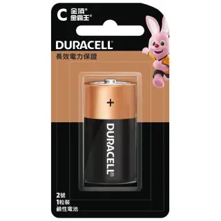 【DURACELL】金頂 鹼性電池-2號電池C(1入裝)