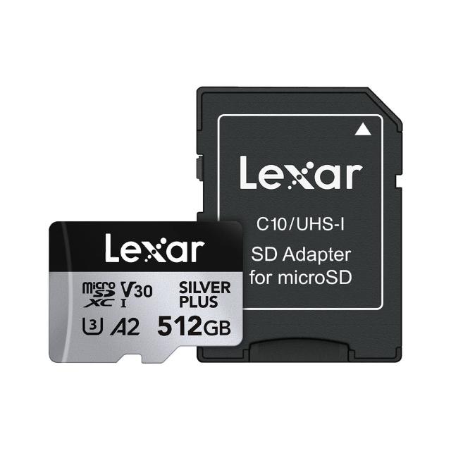 【Lexar 雷克沙】Silver Plus x MicroSDXC UHS-I A2 512G記憶卡(U3)
