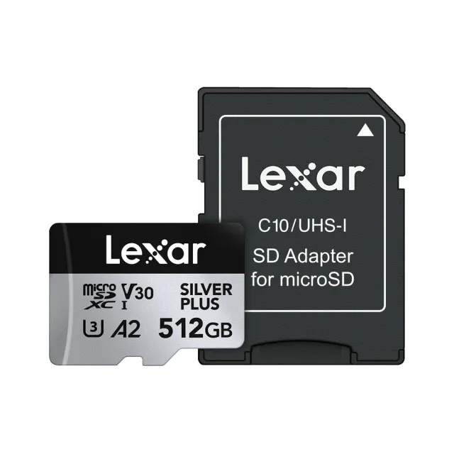 【Lexar 雷克沙】Silver Plus x MicroSDXC UHS-I A2 512G記憶卡(U3)