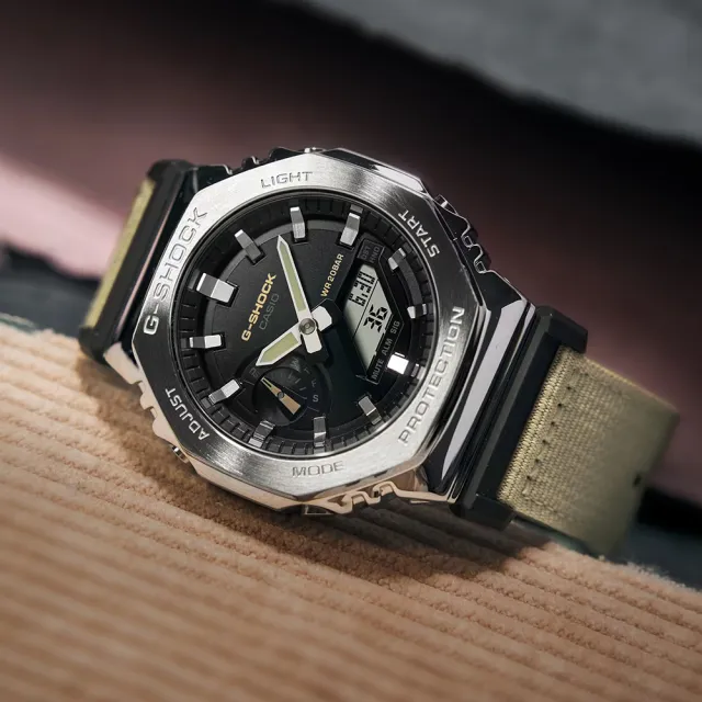 【CASIO 卡西歐】G-SHOCK 人氣金屬八角防護雙顯錶-9款可選 雙11 送禮(GM-2100系列)