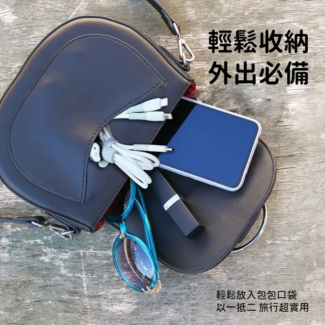 【SNOOPY 史努比】100W Type-C to Lightning/Type-C 二合一快充充電線(附造型束線帶)
