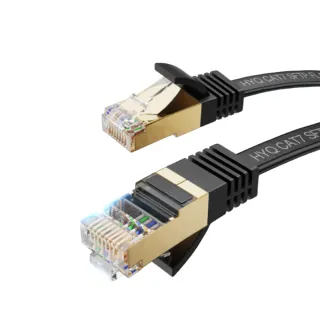 【Bravo-u】Cat.7 光速傳輸10Gbps高穩定純銅扁型網路線 黑 2M