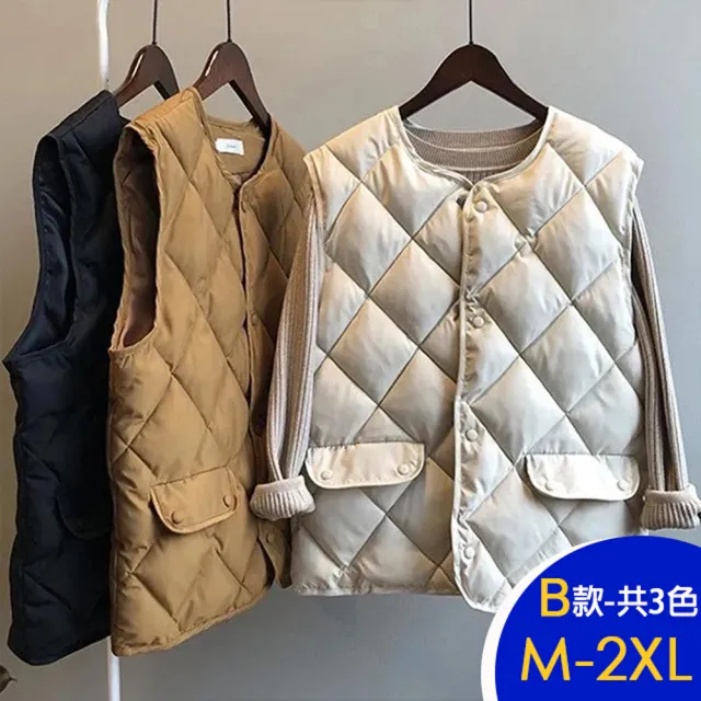 【K.W.】MOMO限定快速出貨正韓進口輕薄鋪棉保暖背心A(羽绒棉/輕暖背心/連帽背心/中大尺碼/韓國空運)