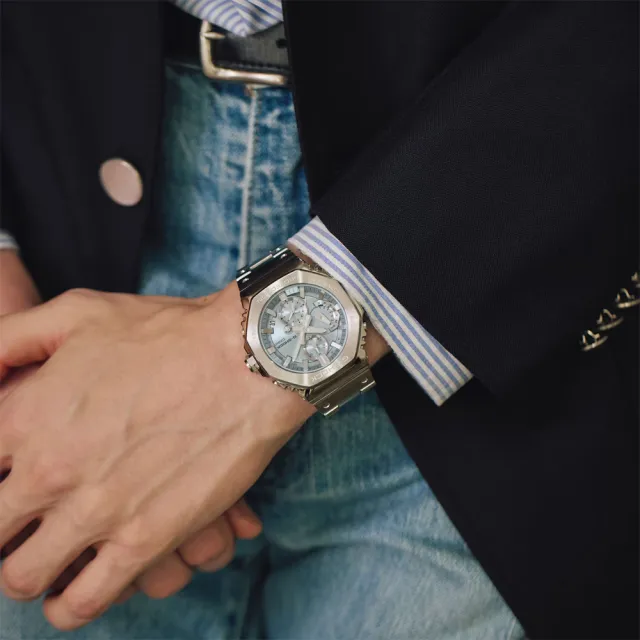 【CASIO 卡西歐】G-SHOCK 全金屬 八角形錶殼 計時腕錶 錶 週年慶 雙11(GMC-B2100AD-2A)