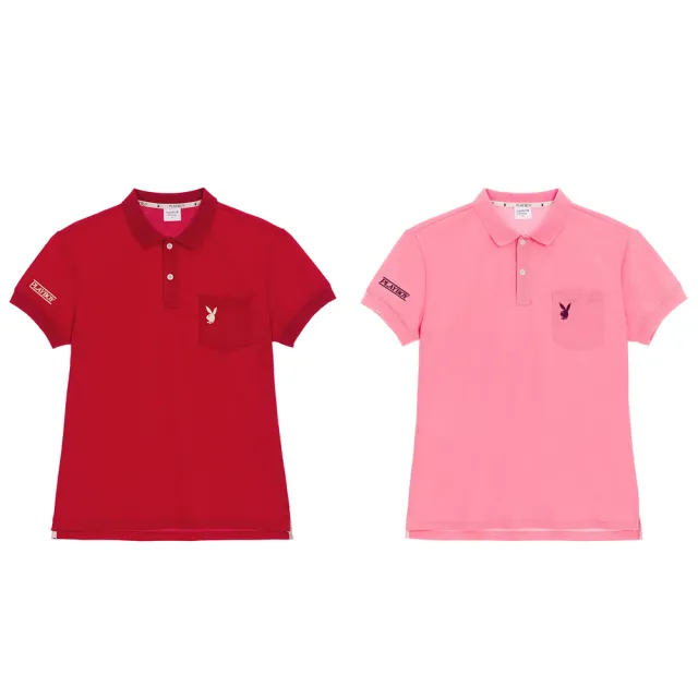 【PLAYBOY】基本款素色POLO衫(紅色)