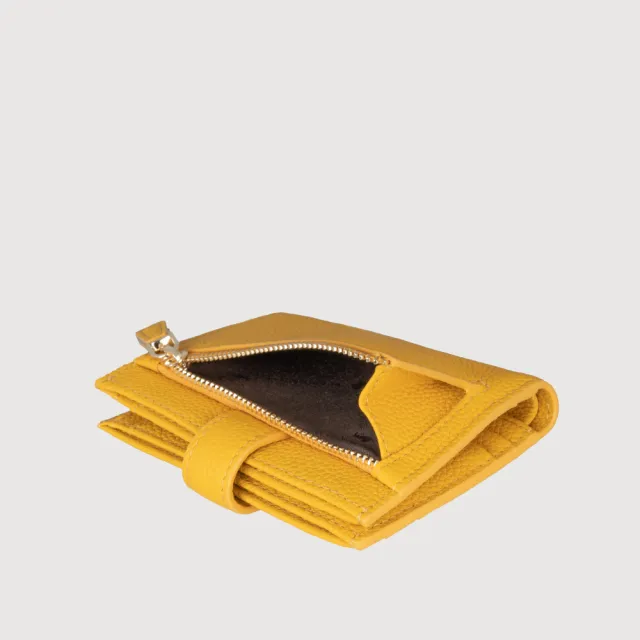 【BRAUN BUFFEL 德國小金牛】珍妮絲 8卡兩折短夾-向日葵黃(BF840-404-SF) 錢包送禮推薦