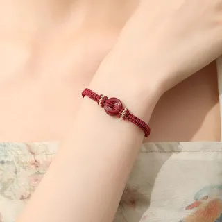 【MoonDy】手工編織 手環 手鍊串珠 紫金砂 辟邪手鍊 招財納福 平安扣 護身符 保平安 送媽 