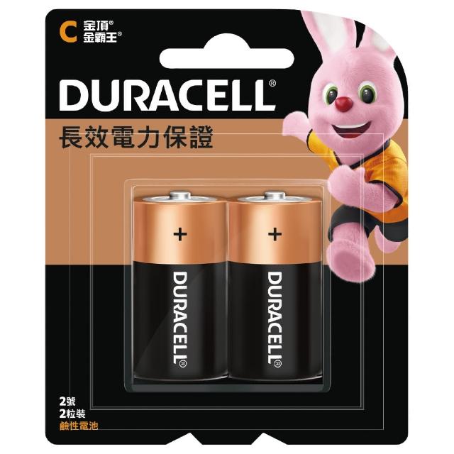 【DURACELL】金頂 鹼性電池-2號電池C(2入裝)