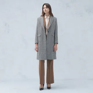 【SST&C】褐色千鳥劍領羊毛混紡大衣8162210004(精選商品)