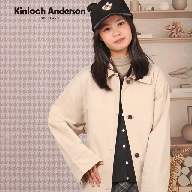 Kinloch Anderson 金安德森女裝 英倫風襯衫領長版風衣外套(BK1476010 米卡其)