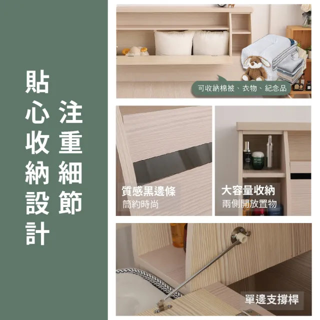 【ASSARI】雙人5尺本田房間組二件_床頭箱+6分床底