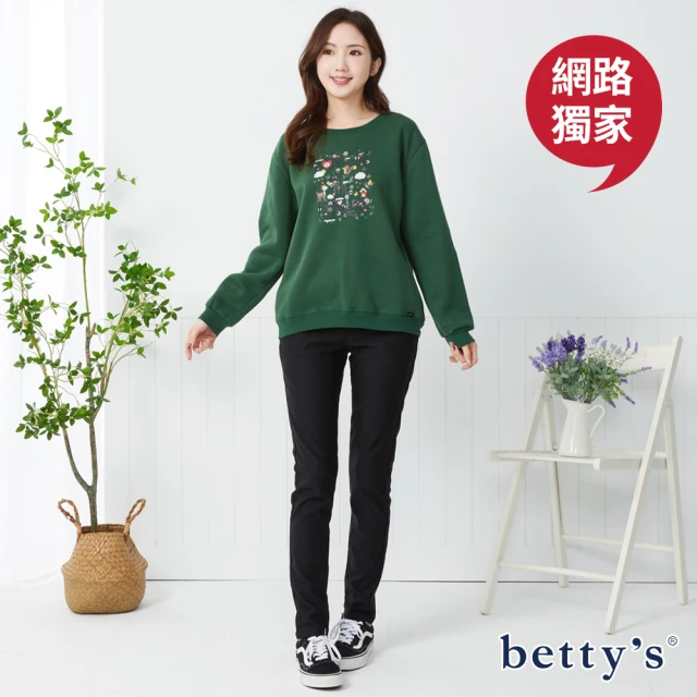 betty’s 貝蒂思 網路獨賣★彈性保暖窄管內刷毛長褲(黑色)