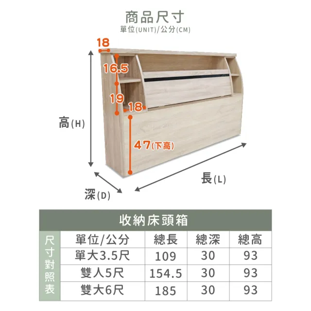 【ASSARI】單人加大3.5尺本田房間組二件_床頭箱+後掀床架