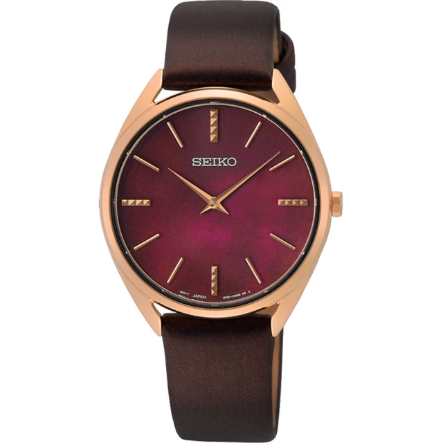 SEIKO 精工 CS 雲霞紅珍珠貝女錶/32mm(SWR082P1 / 4N30-00J0R)