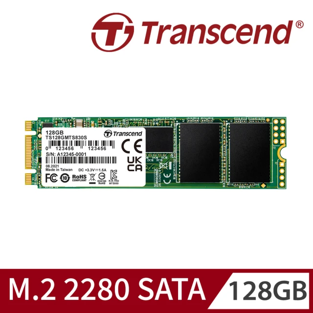 【Transcend 創見】MTS830S 128GB M.2 2280 SATA Ⅲ SSD固態硬碟(TS128GMTS830S 新舊包裝隨機出貨)