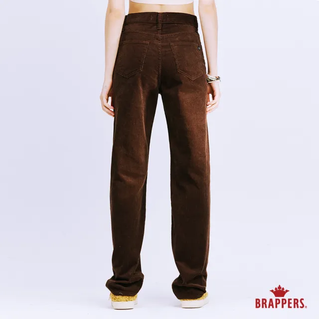 【BRAPPERS】女款 Boy friend系列-中腰全棉大直筒褲(咖啡)