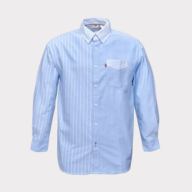 【LEVIS】男款 長袖襯衫 牛津領 拼接襯衫 上衣 熱賣單品 0018A-0001