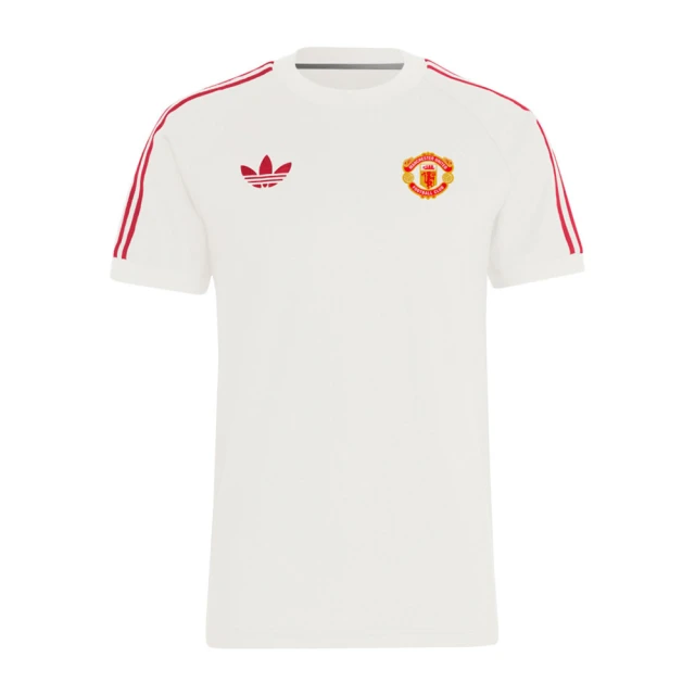 adidas 愛迪達 MUFC OG 3S TEE 男 短袖上衣 足球衣 曼聯 米白 紅(IY0045)