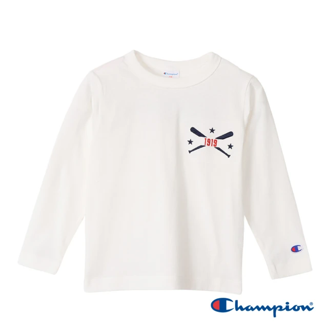 Champion 官方直營-CASUAL 刺繡x印花純棉圓領上衣/休閒圓領TEE-男童(3色可選)