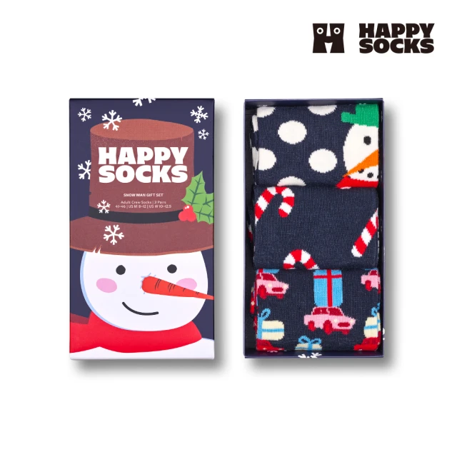 Happy Socks Holiday Gift系列-耶誕雪人3入組(時尚款/穿搭款/聖誕節)