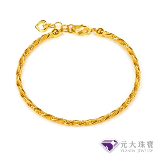【元大珠寶】黃金手鍊純金9999纏綿幸福 麻花手環(2.10錢正負5厘)