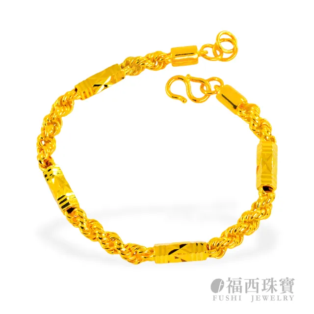 【福西珠寶】黃金手鍊 六角麻花黃金手鏈(金重：3.57錢正負0.03錢)
