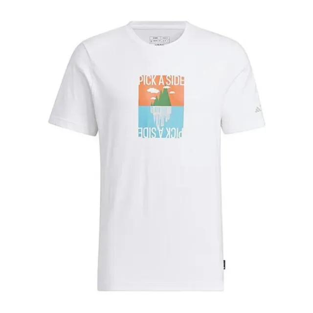 【adidas 愛迪達】GFX SS Tee 180 男 T恤 運動上衣 休閒短袖 抗臭科技 白(IS0271)